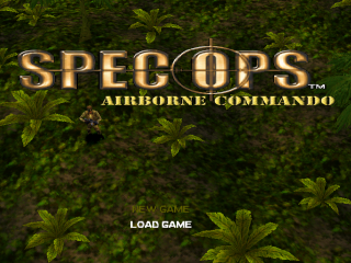 Spec Ops Airborne Commando title screen for Playstation